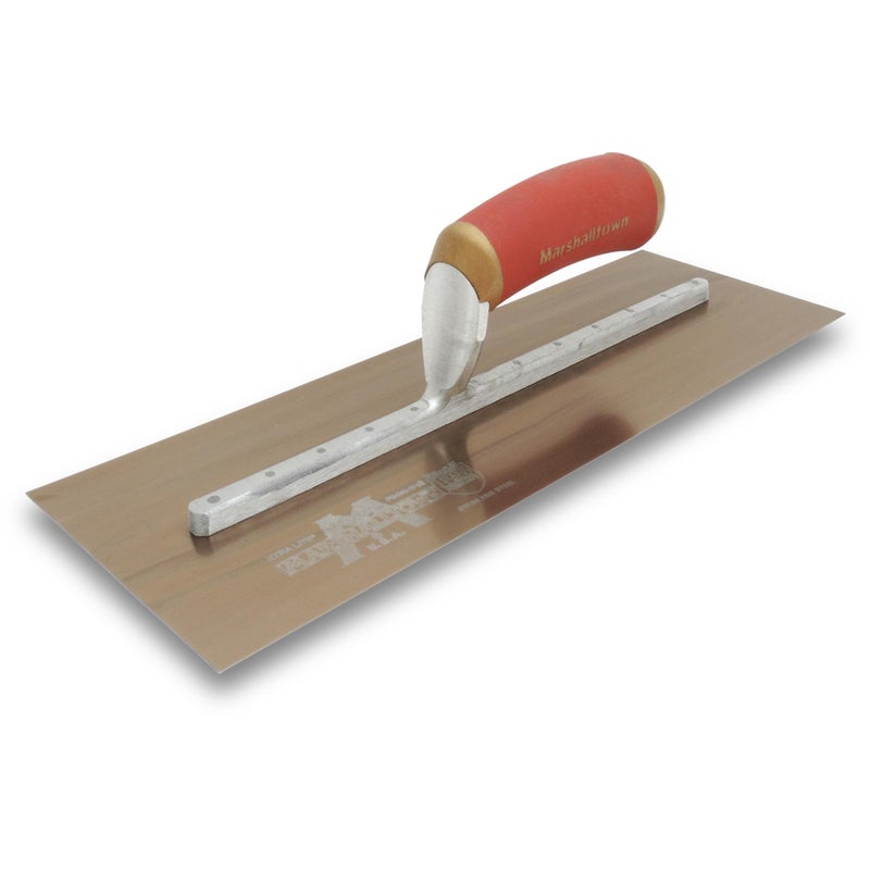 MARSHALLTOWN مجرفة إنهاء مارشالتاون دورافليكس، 14 × 5 بوصة، 11 5/8 بوصة تركيب، مقبض دورا سوفت، مصنوعة في الولايات المتحدة الأمريكية، أدوات إنهاء الجص والجدران الجافة، 4683DFDL - Image 1