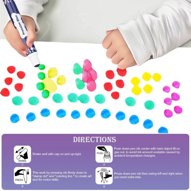 DOSEWART Bingo Markers 16 Color Bingo Daubers Washable Bingo Markers Drawing Coloring Arts and Crafts Supplies Dot Paint Marker Set - Image 5