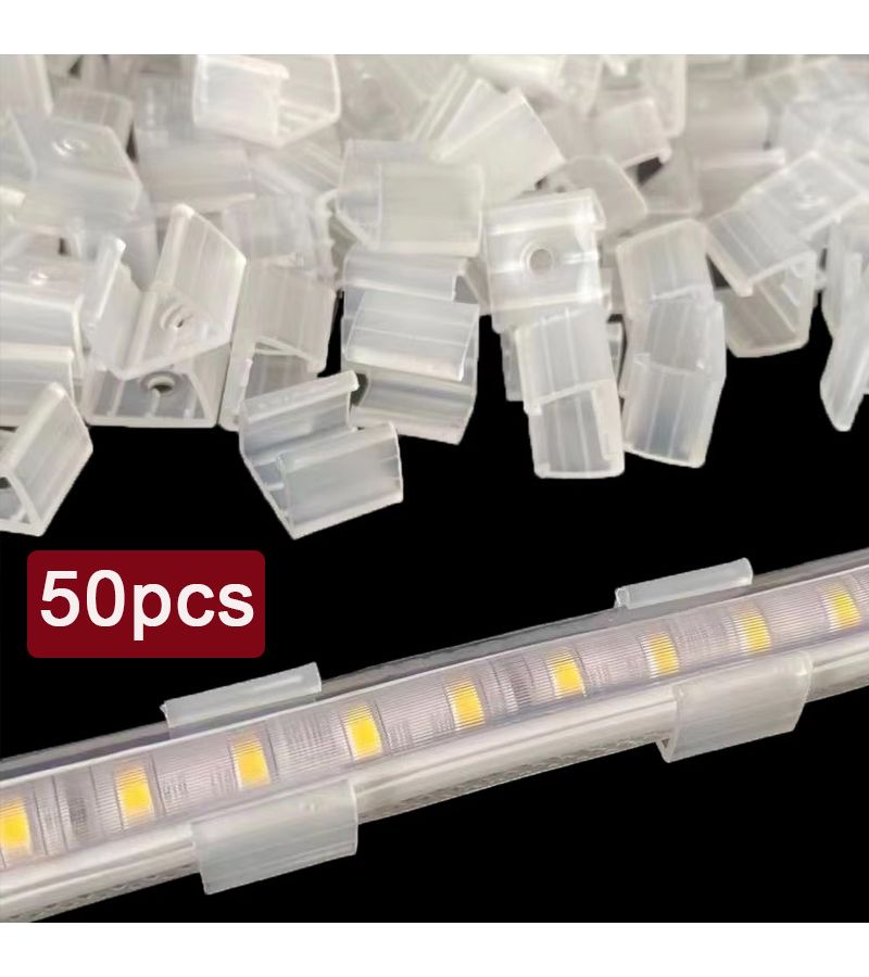 مشابك شريط LED 50 حزمة مجموعة مثبتات وموصلات لشريط النيون - Image 1