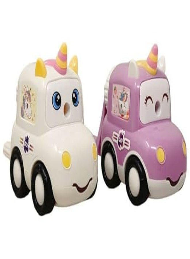 Funspark Pencil Sharpener, Cartoon Animal Manual Adjustable Pencil Sharpener with Crank and Container for Children's Office School Classroom Stationery Gift for Kids (Car Sharpener) - Image 1
