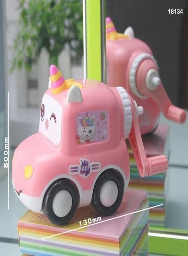 Funspark Pencil Sharpener, Cartoon Animal Manual Adjustable Pencil Sharpener with Crank and Container for Children's Office School Classroom Stationery Gift for Kids (Car Sharpener) - Image 3