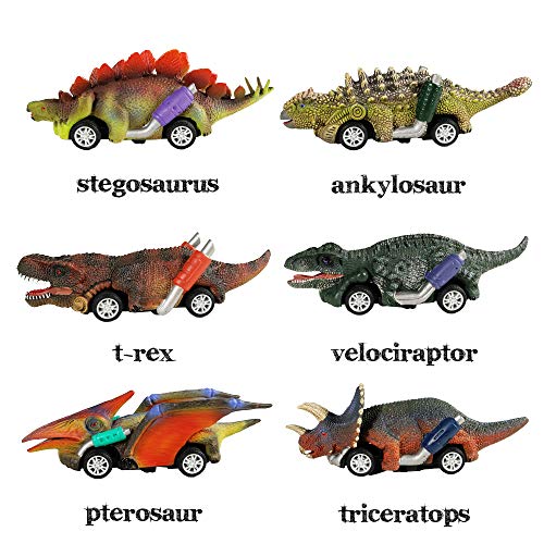 DINOBROS Dinosaur Toy Pull Back Cars6 Pack Dino Toys for 3 Year Old Boys Girls and ToddlersBoy Toys Age 345 and UpPull Back Toy CarsDinosaur Games with TRex - Image 5