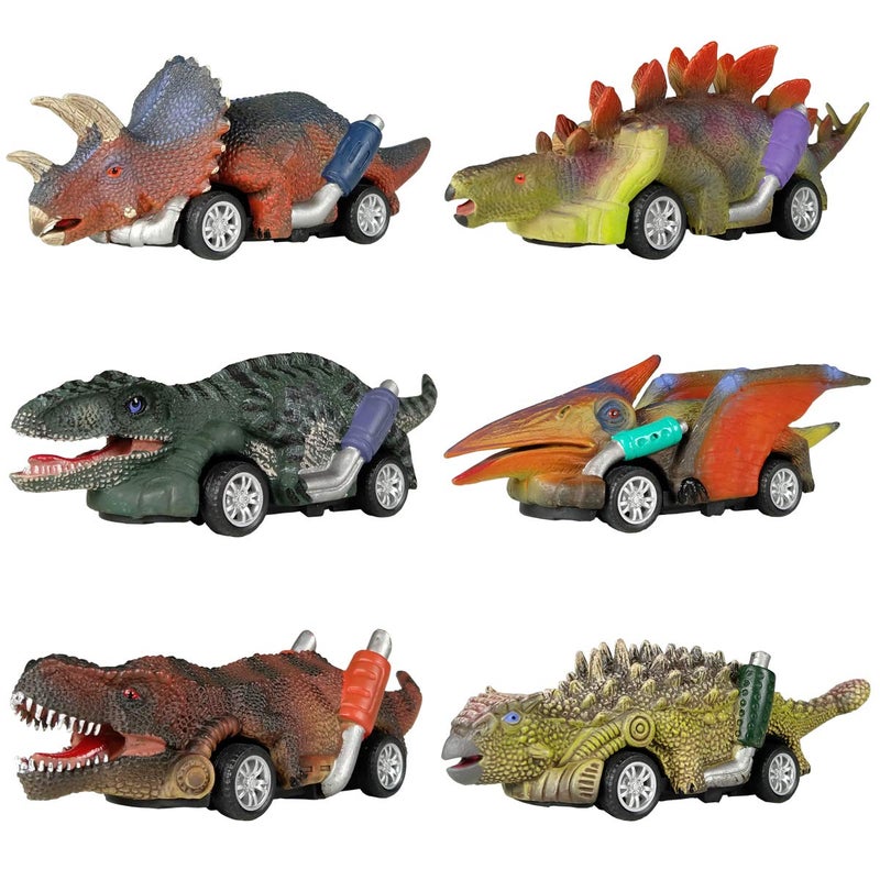 DINOBROS Dinosaur Toy Pull Back Cars6 Pack Dino Toys for 3 Year Old Boys Girls and ToddlersBoy Toys Age 345 and UpPull Back Toy CarsDinosaur Games with TRex - Image 4