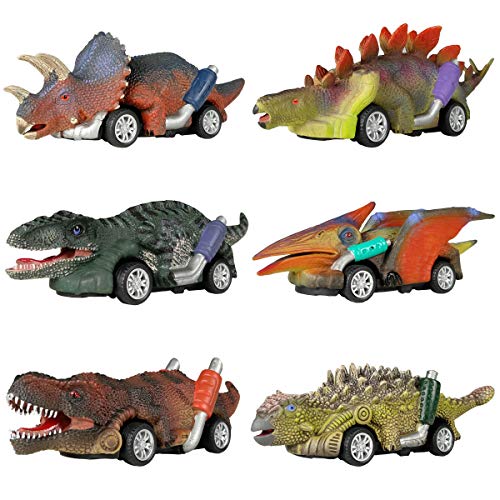DINOBROS Dinosaur Toy Pull Back Cars6 Pack Dino Toys for 3 Year Old Boys Girls and ToddlersBoy Toys Age 345 and UpPull Back Toy CarsDinosaur Games with TRex - Image 1