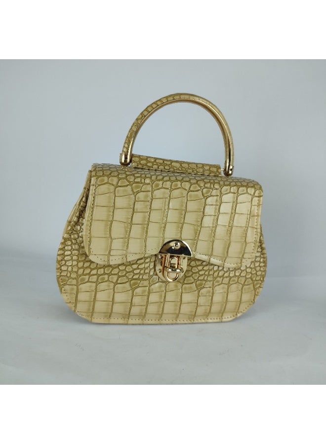 Women's handbag, beige leather, size 22 * ​​19 - Image 5