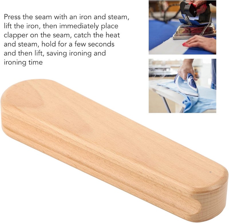 woobles Tailor Clapper, Durable Wooden Clapper for Clothing Wrinkle, Multifunction Quilters Clapper Professional Seam Flattening and Seam Presser Tool Pressing Accessory for Quilting, Ironing, Sewing- - Image 4