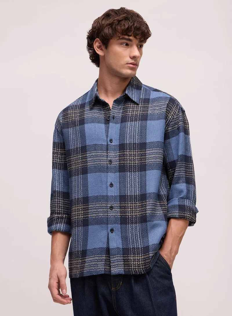 CAHOOT Men's Multi Checkered Regular Shirt For Casual Wear | Collared Neck | Long Sleeve | Button Closure | Cotton Shirt Crafted With Comfort Fit For Everyday Wear (3589)