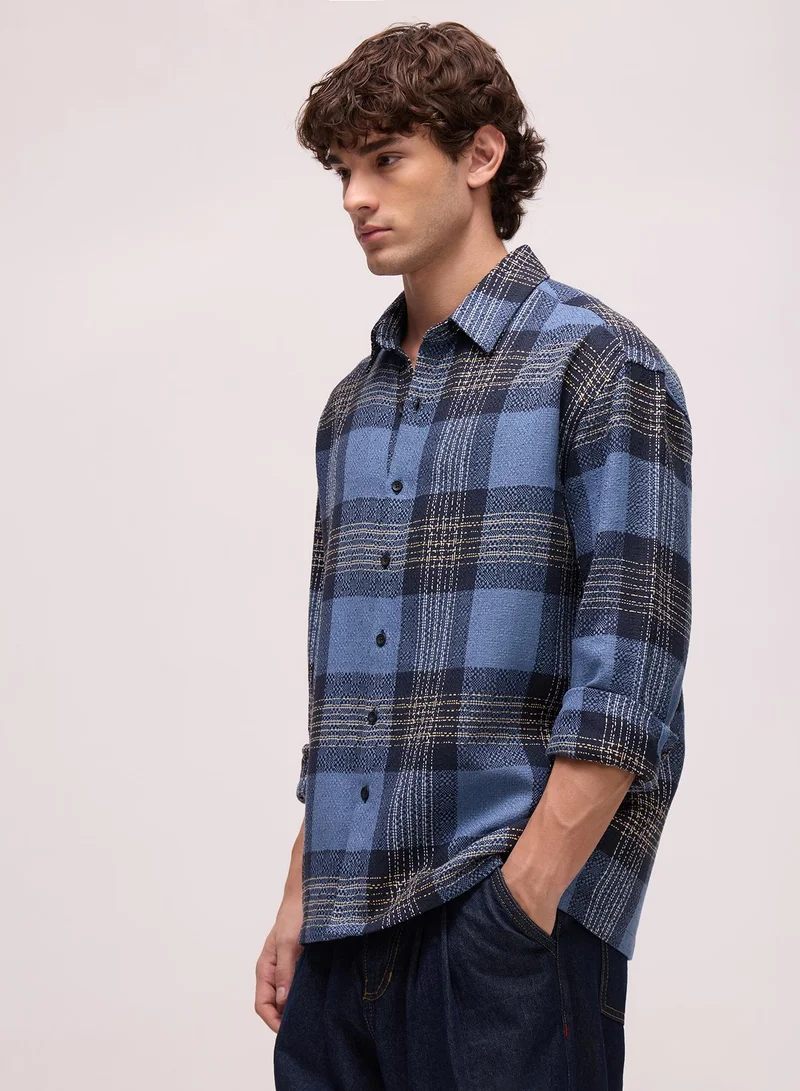 CAHOOT Men's Multi Checkered Regular Shirt For Casual Wear | Collared Neck | Long Sleeve | Button Closure | Cotton Shirt Crafted With Comfort Fit For Everyday Wear (3589)