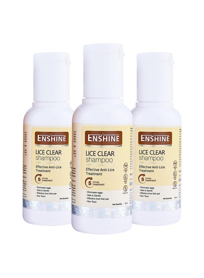Enshine Lice-Clear Shampoo | With Neem Oil, Tulsi & Sitaphal Oil | Effectively Removes Lice & Nits | Gentle Formula for Regular Use | Safe for Kids & Adults Pack of 3 - Image 1