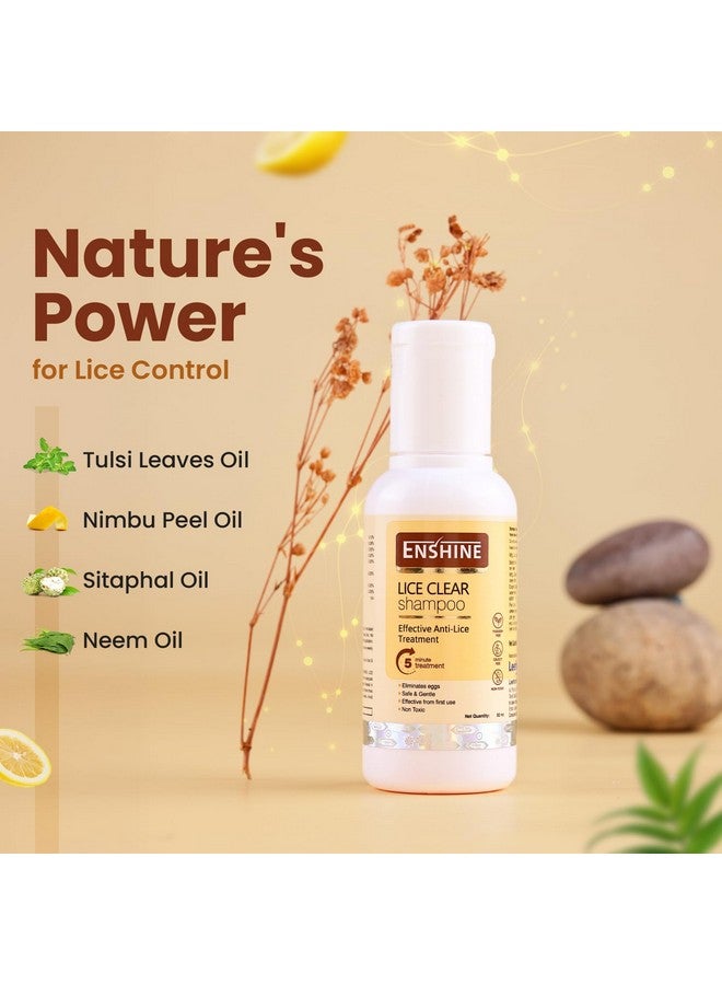 Enshine Lice-Clear Shampoo | With Neem Oil, Tulsi & Sitaphal Oil | Effectively Removes Lice & Nits | Gentle Formula for Regular Use | Safe for Kids & Adults Pack of 3 - Image 4