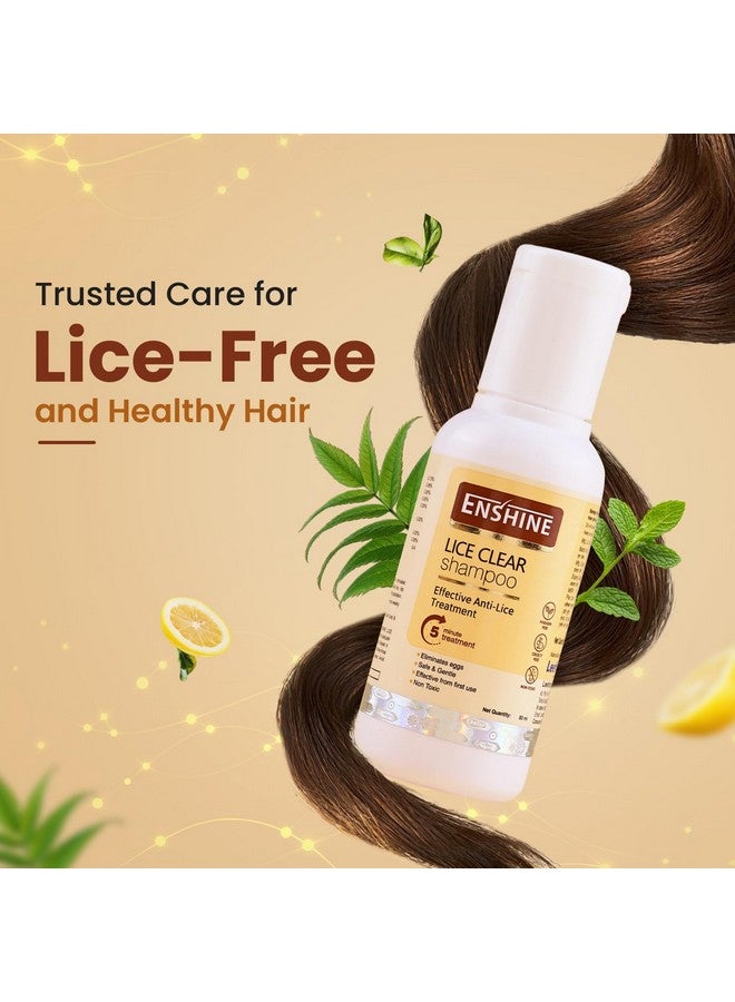 Enshine Lice-Clear Shampoo | With Neem Oil, Tulsi & Sitaphal Oil | Effectively Removes Lice & Nits | Gentle Formula for Regular Use | Safe for Kids & Adults Pack of 3 - Image 3