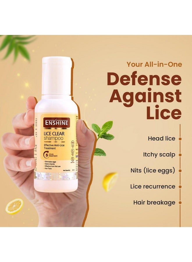 Enshine Lice-Clear Shampoo | With Neem Oil, Tulsi & Sitaphal Oil | Effectively Removes Lice & Nits | Gentle Formula for Regular Use | Safe for Kids & Adults Pack of 3 - Image 5