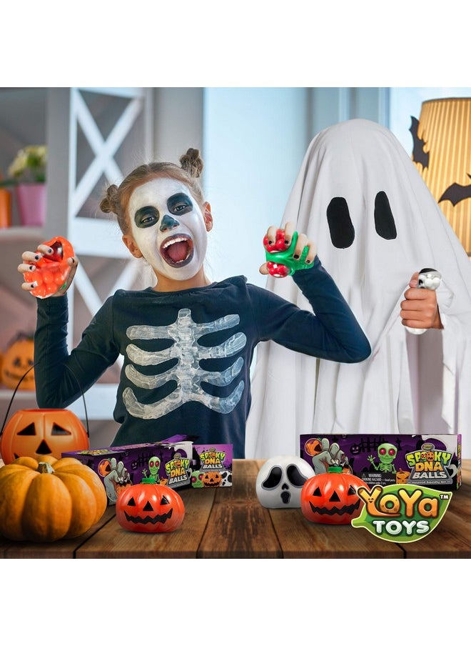 YoYa Toys Spooky Dna Stress Balls (3 Pack) - Halloween Squishy Gift - Pumpkin, Ghost, Skull Squeeze Balls For Kids And Adults - Sensory Fidget Toy - Promote Anxiety, Stress Relief, Calm Focus And Play  - Image 2