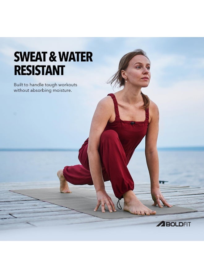 BOLDFIT Yoga Mats For Women Yoga Mat For Men Exercise Mat For Home Gym Mat Anti Slip Yoga Mat 5mm Workout Mat Yoga Mat For Kids Yoga Mate Gym Mats - Grey - Image 5