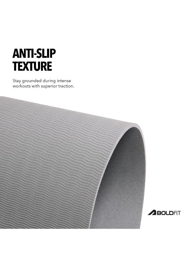 BOLDFIT Yoga Mats For Women Yoga Mat For Men Exercise Mat For Home Gym Mat Anti Slip Yoga Mat 5mm Workout Mat Yoga Mat For Kids Yoga Mate Gym Mats - Grey - Image 3