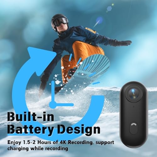 SHPTDJTIC 128G 4K Body Camera, Thumb Size Cam,Wearable Camera with 360°Rotatable Clip & Magnetic Clip,120 Minutes for Recording,Take for Lecture, Traveling,Pet Walking,Outdoors Activities (4k-B-128G) - Image 4