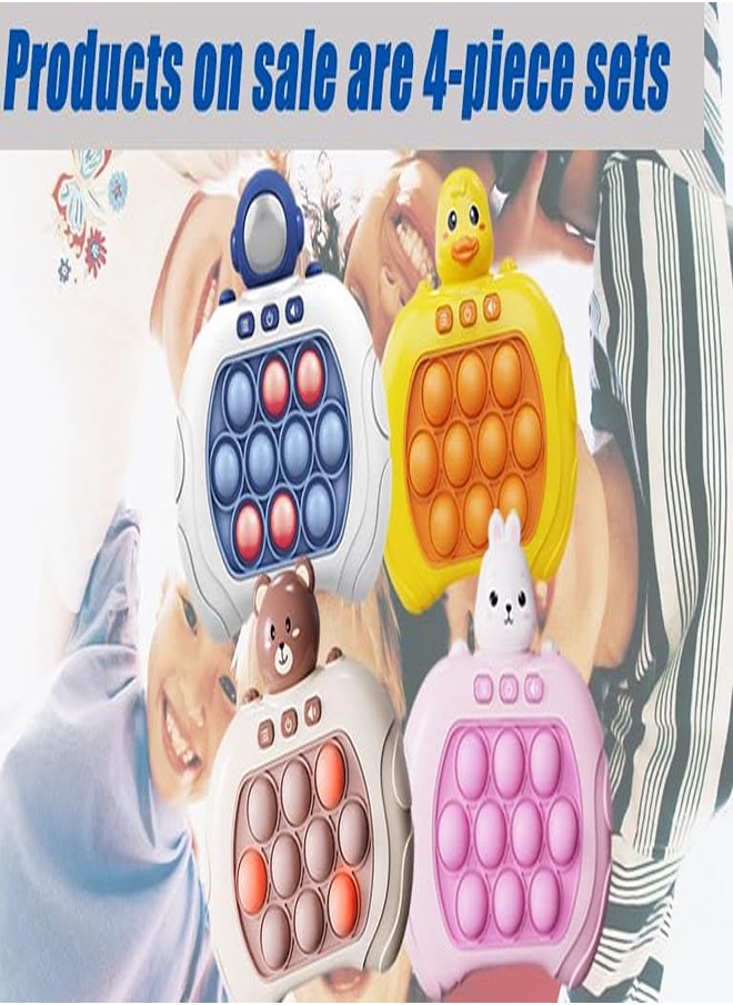 Generic Handheld Fast Push Bubble Game, Portable Fast Push Game Animal Version, Quick Push Game Fidget Toys for Kids Audlts (4Pcs)  - Image 2