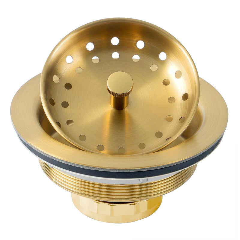 LQS Kitchen Sink Drain Strainer Assembly Sink Drain 304 Stainless Steel with Removable Deep Waste Basket and Sealing Lid 312inch Golden Standard