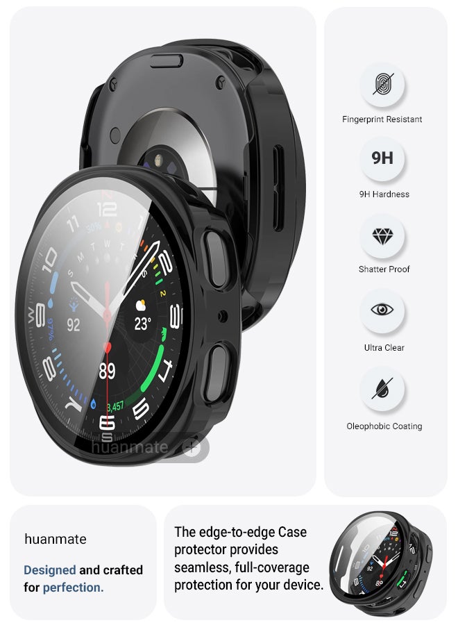 huanmate Samsung Galaxy Watch 8 44mm Smart Watch Case with Screen Protector – All-Round Protection, Crisp Display Clarity, Anti-Scratch & Smudge-Resistant, Durable Build, Easy Snap-On Design  - Image 2