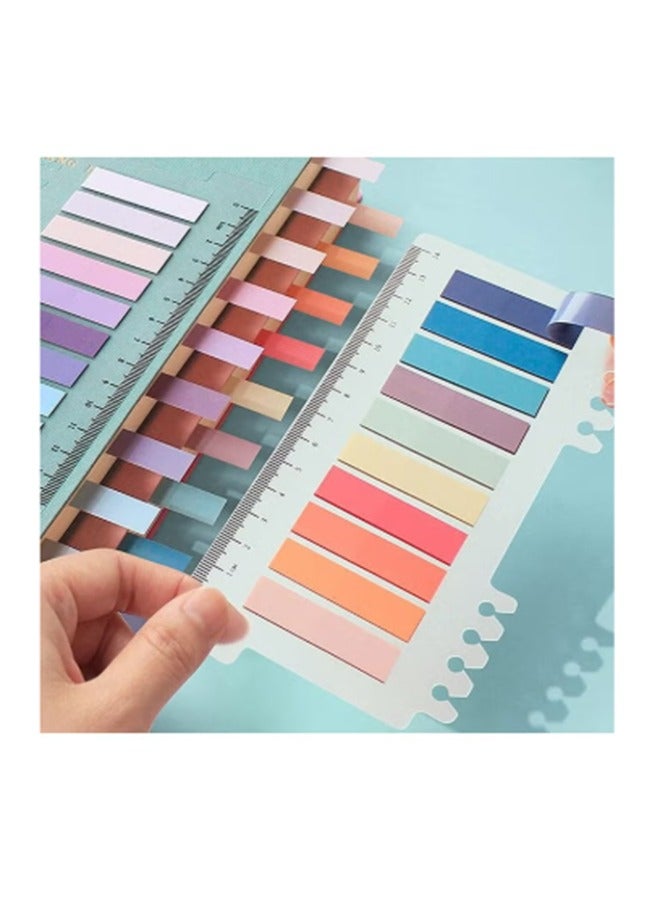 cyleto 1200Pcs Sticky Tabs Sticky Index Tabs with Transparent Soft Ruler, 6 Sheets Colorful Page Markers, Writable Page Labels Clear Index Tabs Translucent Index Stickers for Page Marking Classified File Books Office Supplies, Morandi Color - Image 5
