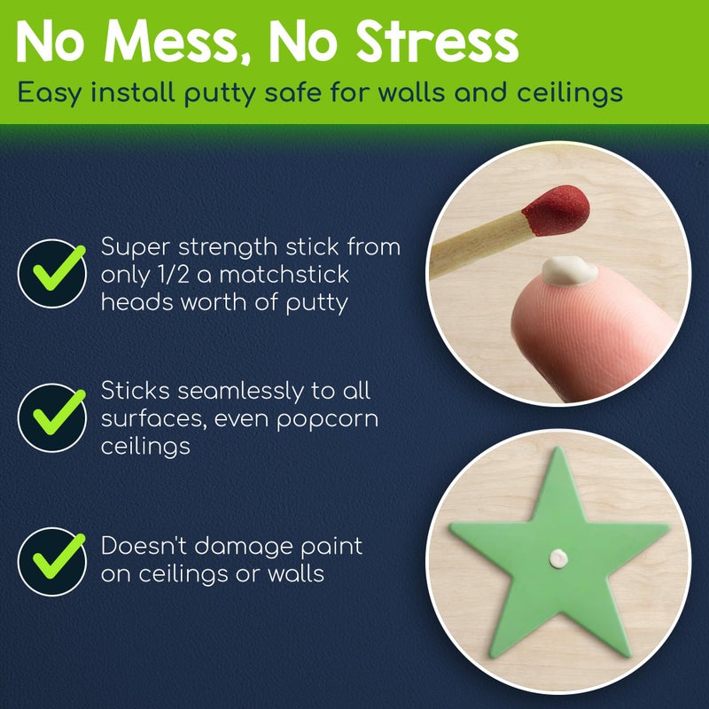 BUNMO 280 Piece Glow in The Dark Stars & Planets Wall Decals for Kids Room Decor - Quiet Activities to Explore & Play - Interactive Room Decor Encourage Imaginative & Visual Play - Image 4