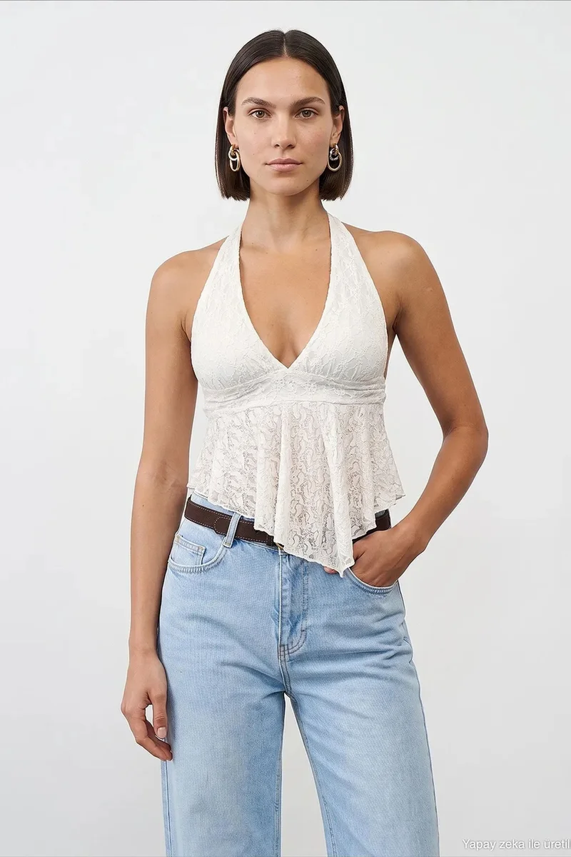 Dilvin Dusty White DILVIN Women’s Polyamide Elastane Blouse for Women | Best Price UAE