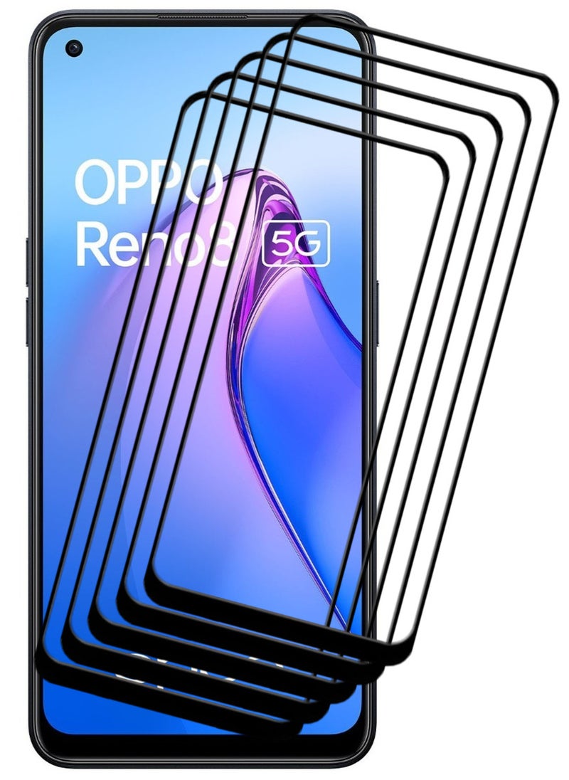 ACLIX 5 Pieces Antistatic ESD Dustproof Premium Quality High Definition Tempered Glass Screen Protector Designed For Oppo Reno8 - Image 1