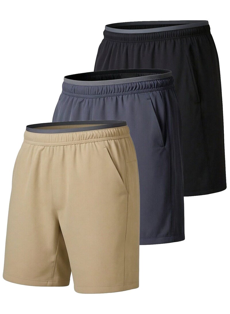 QUASER Men's Athletic Shorts,5'' Lightweight Quick Dry Running Sports Knit Athletic Gym Shorts with Pockets - Image 4