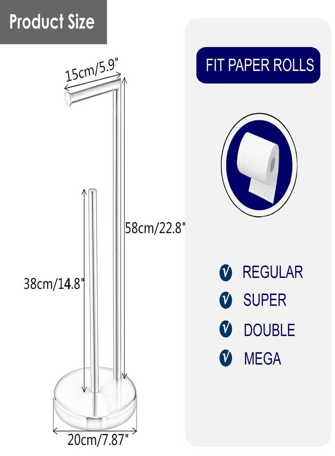 Hiendure Free Standing Toilet Paper Roll Holder Stand with Reserve, Gold Brushed - Image 4