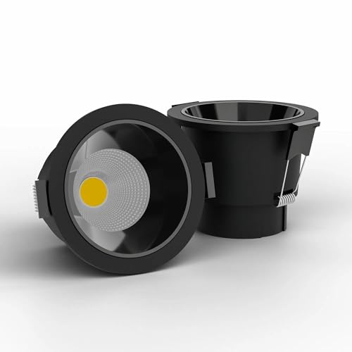 Harold Electricals 7W Alpha Series Concealed COB Spotlight | Recessed Ceiling LED Light - Black Body(Black Reflector) Neutral White Light - Image 1