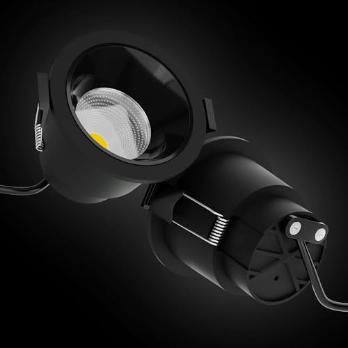 Harold Electricals 7W Alpha Series Concealed COB Spotlight | Recessed Ceiling LED Light - Black Body(Black Reflector) Neutral White Light - Image 2