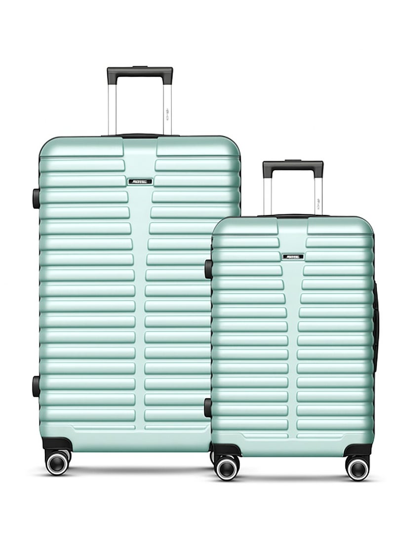 MNUK Destiny Set of 2 Luggage | Cabin-20 Inch, Large-28 Inch| Hardside Soft Handle Trolley with TSA Lock |Double 360° 4 Wheeler| Pista Green - Image 1