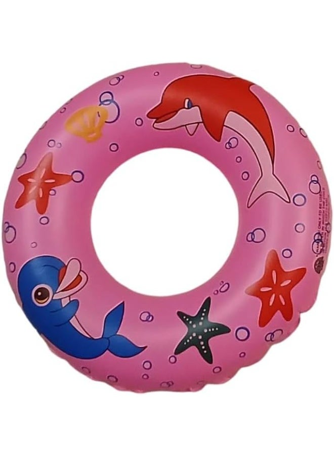 Plastic Round Baby Swimming Float – 60 CM, Rose, Safe & Comfortable Infant Pool Float - Image 1