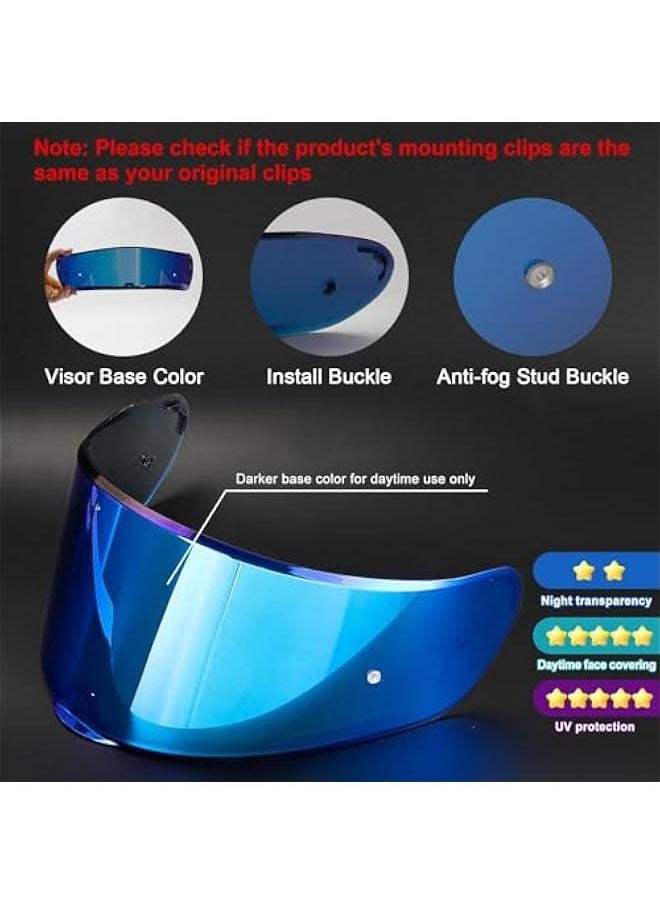 Deep Blue Replacement Motorcycle Helmet Visor for LS2 FT2 VECTOR Sedici Strada 2 Strada 3 FF801 FF397 Face Shield