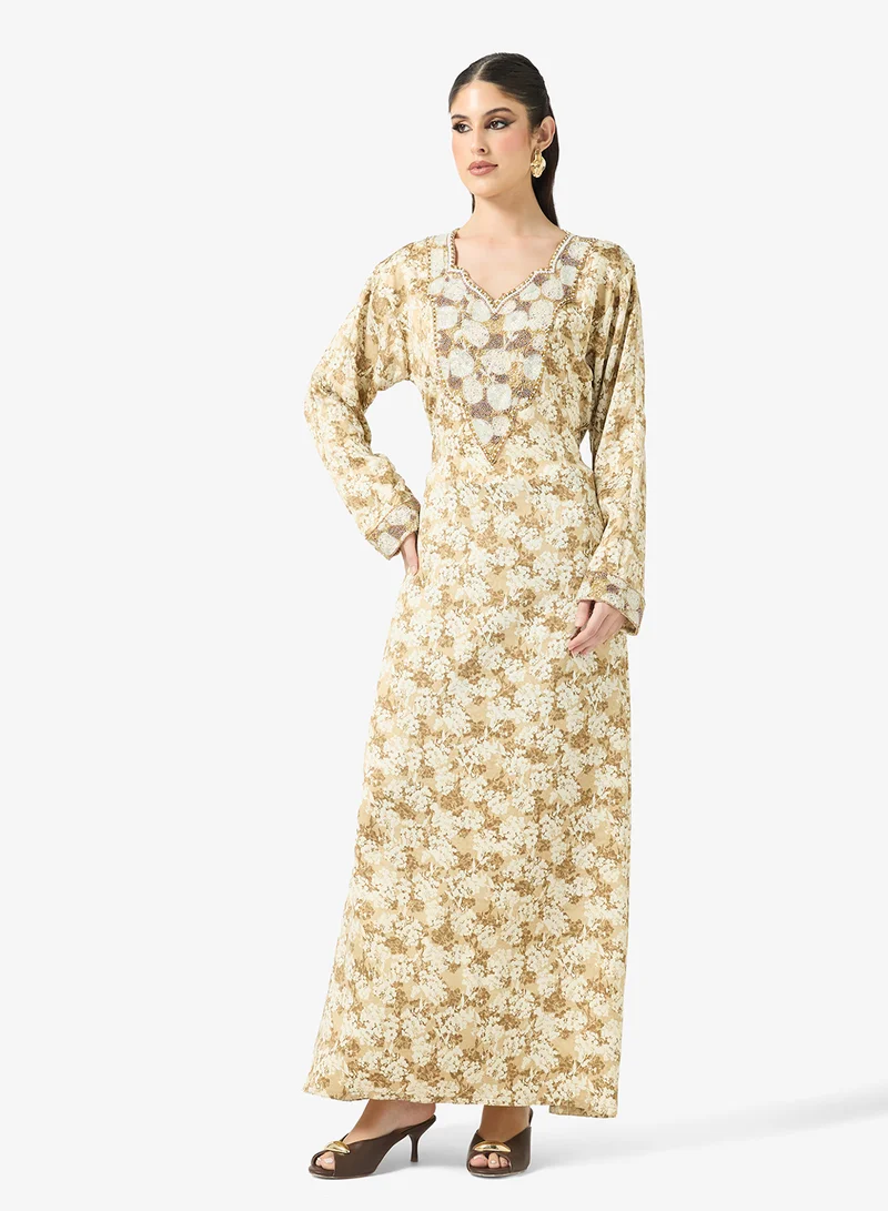 ARABIAN CLOSET  Embellished Belted Jalabiya for Women | Best Price UAE