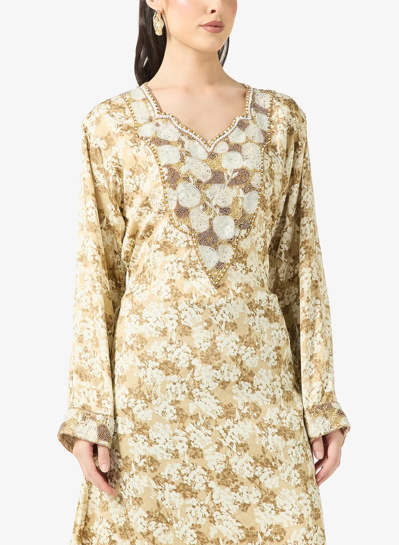 ARABIAN CLOSET  Embellished Belted Jalabiya for Women | Best Price UAE