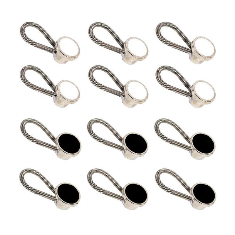 Mahaohao 12pcs Collar ExtendersNeck Extender Button Invisible for Men Shirts Suits Trouser Coat Shirts Adds 1 in Instantly White Black 