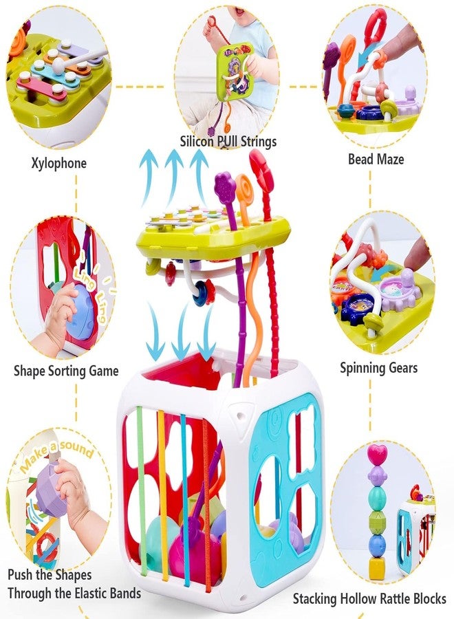SHIPEASE Baby Sorter Toy 7-in-1 Baby Montessori Sensory Toy Colorful Activity Cube for Kids Boys Girls Educational Learning Games - Image 3