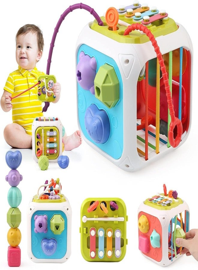 SHIPEASE Baby Sorter Toy 7-in-1 Baby Montessori Sensory Toy Colorful Activity Cube for Kids Boys Girls Educational Learning Games - Image 1