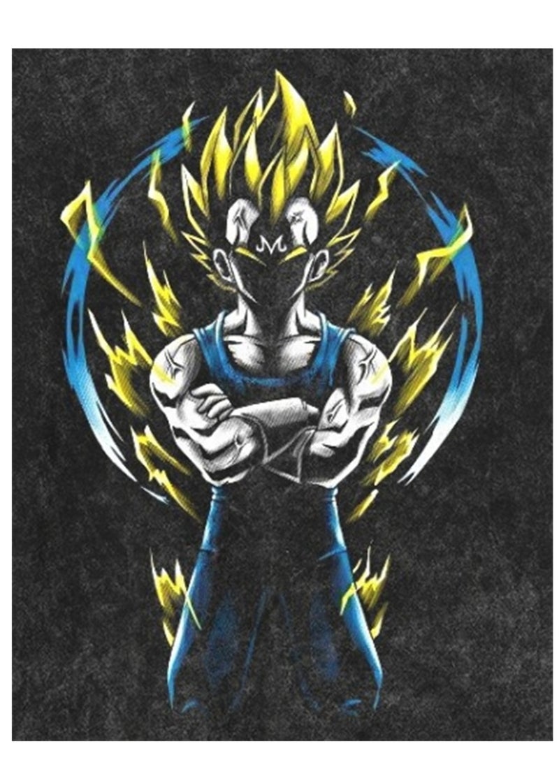 Washed Retro T-shirt Street Hip Hop Anime Dragon Ball Cartoon Print Casual Cotton Summer Short Sleeve - Image 3