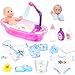deAO Baby Doll Set13 Inch Bath Time Baby Doll Playset with Working Shower Spray and Accessories for KidsBaby Doll and Accessories with Bath Set Great Pretend Play Toys for Girls - Image 2