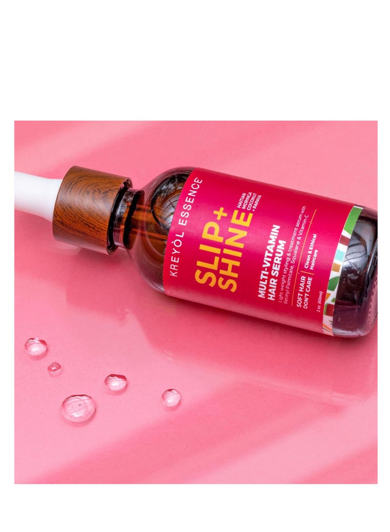 Kreyol Essence - 2 Oz Protect + Shine Hair Serum, Lightweight Moringa Oil Treatment, Multivitamin Hair Serum, Haitian Black Castor Oil, Grape Seed, Squalane and Argan Oil - Image 2