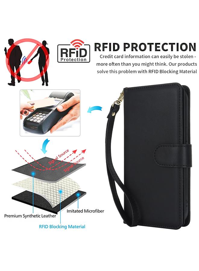 S-TOP Case For Samsung Galaxy S24 Ultra 5G Multi-Card Wallet RFID Leather Phone Case - Image 2