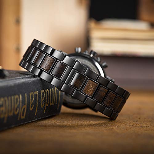BOBO BIRD 2021 New Men's Wrist Watches Stylish Wood Watch Analog Quartz Casual Wooden Wrist Watch with Gift Box (Grey) - Image 3