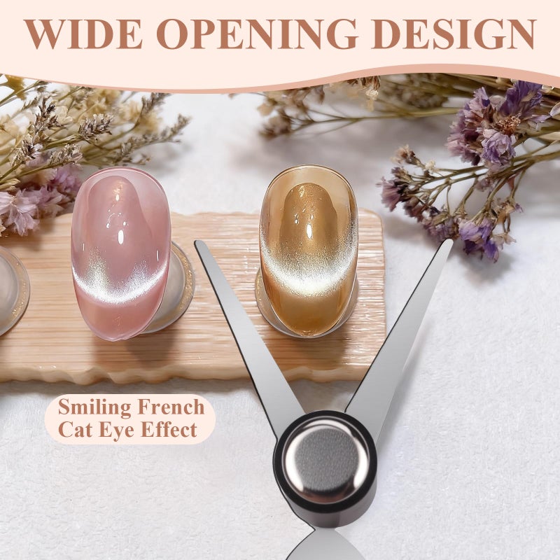 Plman Cat Eye Magnet Set, Scissor-shaped Nail Magnet Tool, 2 in 1 Cat Eye Nail Magnet for French Effect, Cat Eye Gel Nail Polish Magnet for Nail Art DIY Home, Salon, Studio - Image 5