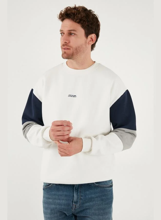 Buratti  Buratti Cotton Relaxed Fit Crew Neck Raised Color Block Sweat Men's SWEAT 5905298T for Men | Best Price UAE