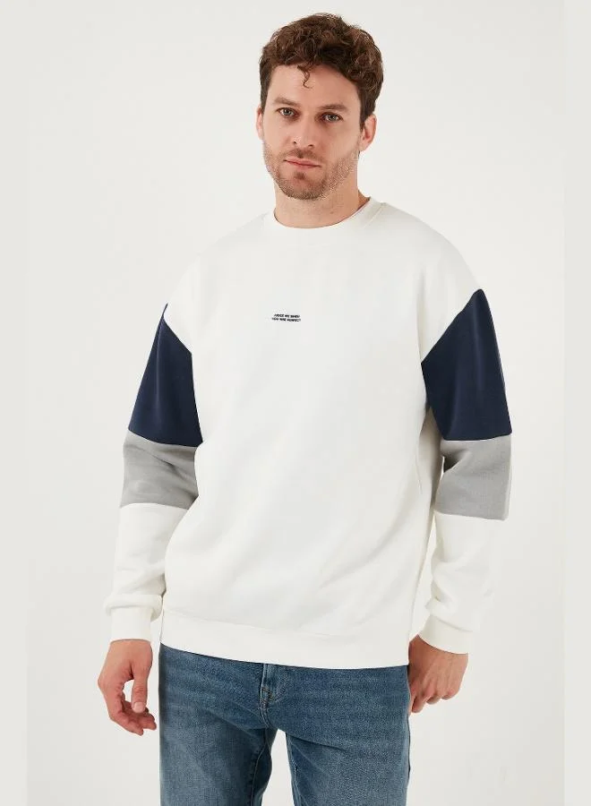 Buratti Cotton Relaxed Fit Crew Neck Raised Color Block Sweat Men's SWEAT 5905298T