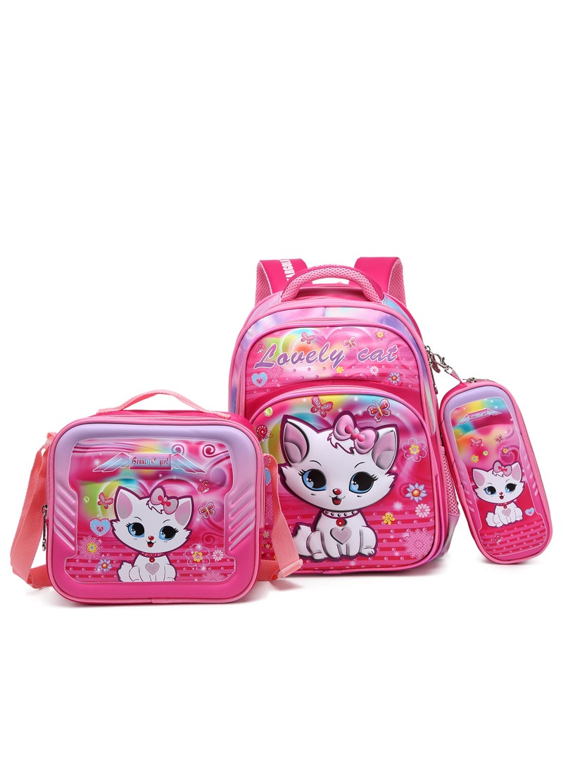 ستارجولد حقيبة ظهر للأطفال مكونة من 3 قطع للفتيات الصغيرات مع حزام قابل للتعديل للمدرسة مقاس 14 بوصة