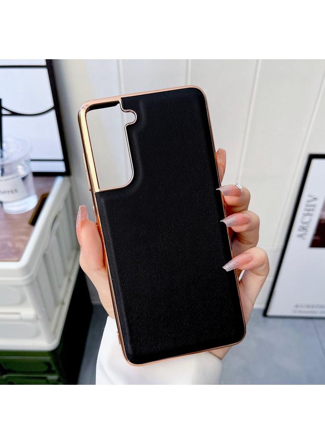 S-TOP Case For Samsung Galaxy S21+ 5G Genuine Leather Xiaoya Series Nano Electroplating Phone Case - Image 2