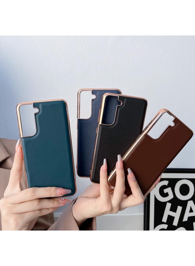 S-TOP Case For Samsung Galaxy S21+ 5G Genuine Leather Xiaoya Series Nano Electroplating Phone Case - Image 3